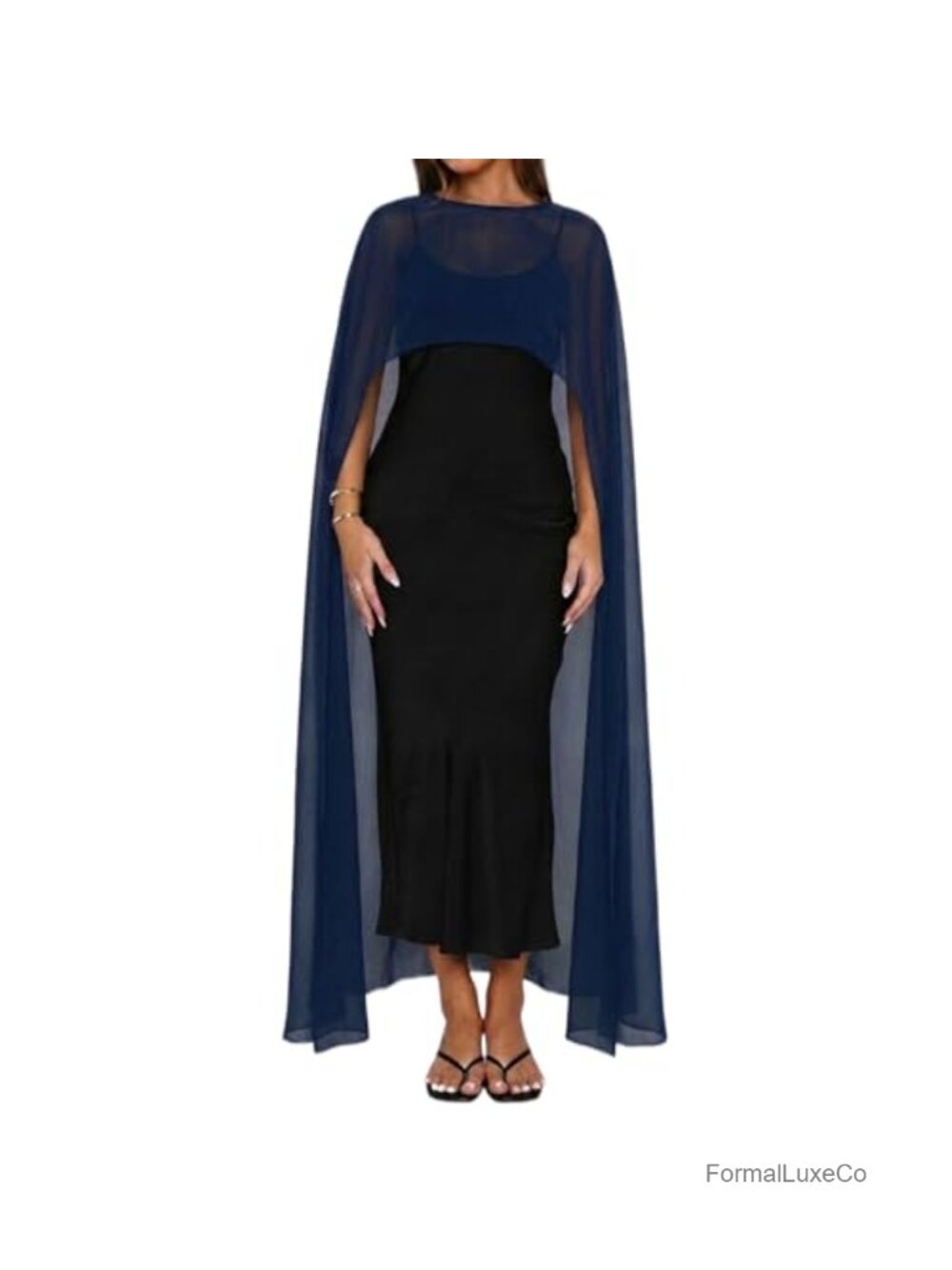 Sheer Chiffon High Low Hem Poncho Shawl Wrap Evening Dress Cover Up